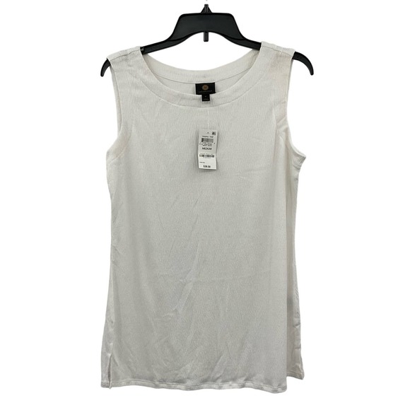 JM Collection Womens‎ White Top NWT Size Medium (A137) - Picture 1 of 6